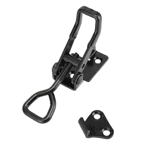 E-TING 4Pack Toggle Clamp Latch 397Lbs Holding Capacity 4002 Pull Latch Clamps Black Adjustable Quick Release Hasp Clamps for Smoker Cabinet Boxes Case Trunk Jig, Metal Toggle Latch Catch Set - E-TING