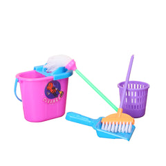 E-TING Miniature Mop Dust Pan, Brush, Broom, Bucket Doll Housework Cleaning Set Dollhouse Garden Accessories for Dolls - E-TING