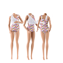E-TING 10Pcs =5 Sets Beach Bikini Swimsuit Bathing Doll Clothes One-Piece Swimwear with 5 Pairs Shoes for 11.5 Inch Girl Dolls (J) - E-TING