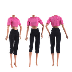 E-TING 3 Sets Handmade Yoga Clothes Gym Running Fitness Sportswear for 11.5inches Girl Doll - E-TING