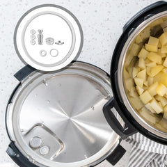 E-TING Replacement Parts Set for Instant Pot Duo 5-Qt,6-Qt, Steam Release Handle, Float Pressure Valve and Anti-Block Shield Silicone Sealing Ring for Pressure Cooker Accessories