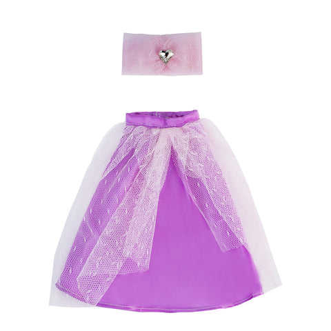 E-TING Santa Clothes Pink Tulle Skirt Purple Gala Shawl Gown for elf Doll Christmas Accessories