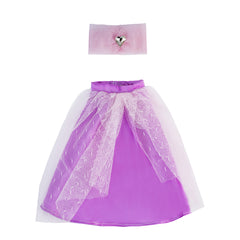 E-TING Santa Clothes Pink Tulle Skirt Purple Gala Shawl Gown for elf Doll Christmas Accessories
