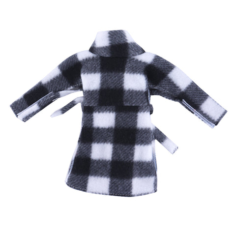 E-TING Santa Clothing Bathrobe Christmas Accessories for elf Doll (Black and White Plaid Bathrobe) - E-TING
