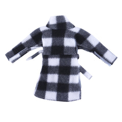 E-TING Santa Clothing Bathrobe Christmas Accessories for elf Doll (Black and White Plaid Bathrobe) - E-TING