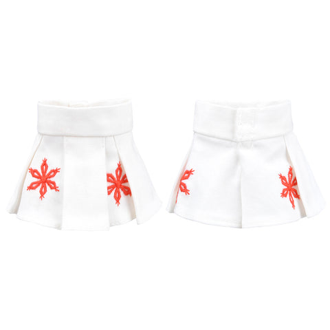 E-TING Santa Clothing for elf Doll Christmas Decoration (White Embroidered Skirt) - E-TING