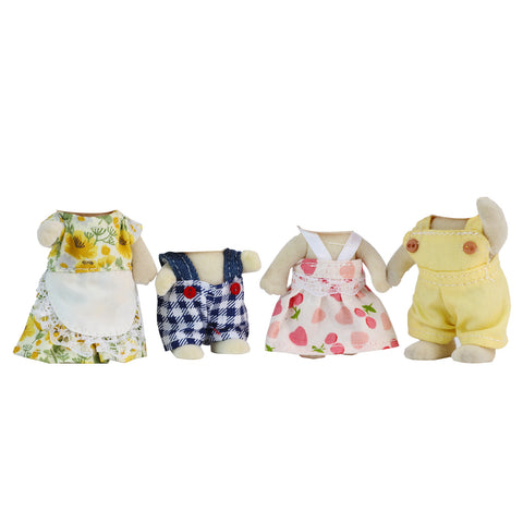 E-TING Family Set Sweet Mother-Daughter and Cool Father-Son Family Dress Up Set for 3-Inch and 2.25-inch Figure Town Series