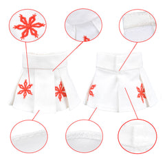 E-TING Santa Clothing for elf Doll Christmas Decoration (White Embroidered Skirt) - E-TING
