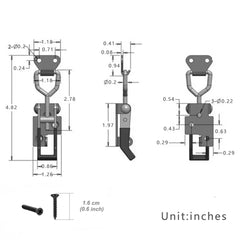 E-TING 4Pack Toggle Clamp Latch 397Lbs Holding Capacity 4002 Pull Latch Clamps Black Adjustable Quick Release Hasp Clamps for Smoker Cabinet Boxes Case Trunk Jig, Metal Toggle Latch Catch Set - E-TING