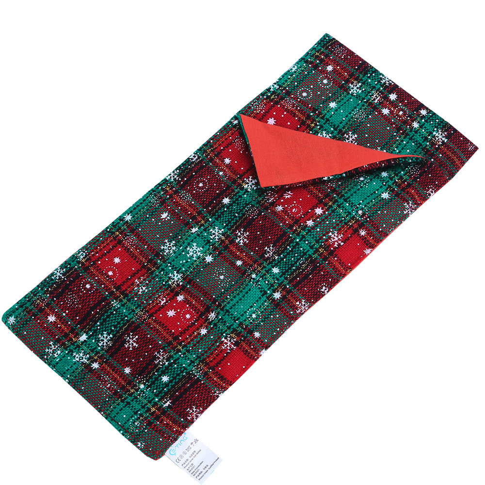 E-TING Sleeping Bag Christmas Accessory for Doll（Red-Green Plaid with Snowflakes） - E-TING