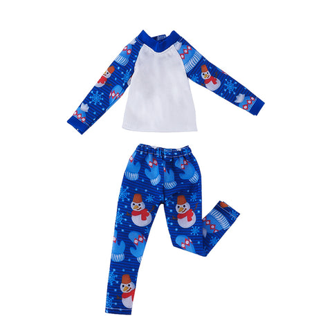 E-TING Santa Clothing Blue Snowman Nightshirt Pajamas PJs Nightgown for elf Doll Christmas Accessories - E-TING