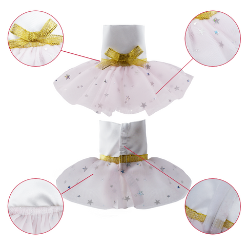 E-TING Santa Clothing for elf Doll Christmas Decoration (Light Pink Tulle Dress) - E-TING