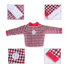 E-TING Santa Clothing Christmas Accessories for elf Doll (Sweater Set - 1 Sweater + 8 Attachable Decals) - E-TING