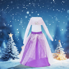 E-TING Santa Clothes Pink Tulle Skirt Purple Gala Shawl Gown for elf Doll Christmas Accessories