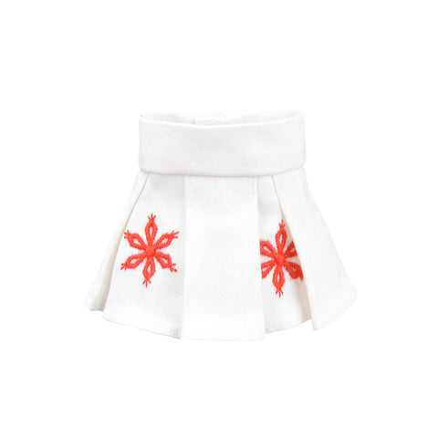 E-TING Santa Clothing for elf Doll Christmas Decoration (White Embroidered Skirt) - E-TING