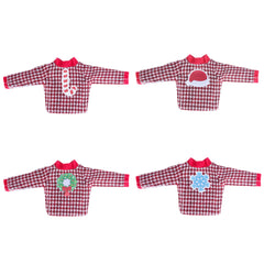 E-TING Santa Clothing Christmas Accessories for elf Doll (Sweater Set - 1 Sweater + 8 Attachable Decals) - E-TING