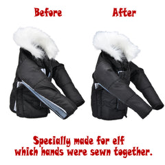 E-TING Santa Clothing Black Down Coat Christmas Accessories for elf Doll - E-TING