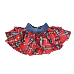 E-TING Santa Clothing Fluffy Vest+ Plaid Skirt Accessories for elf Doll Christmas Decoration - E-TING