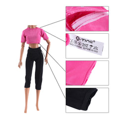 E-TING 3 Sets Handmade Yoga Clothes Gym Running Fitness Sportswear for 11.5inches Girl Doll - E-TING