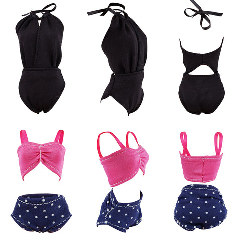 E-TING 5 Sets Beach Bikini Swimsuit Bathing Doll Clothes One-Piece Swimwear for 11.5 Inch Girl Dolls (Style#C) - E-TING