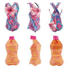 E-TING 5 Sets Beach Bikini Swimsuit Bathing Doll Clothes One-Piece Swimwear for 11.5 Inch Girl Dolls (Style#C) - E-TING
