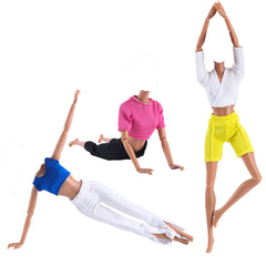 E-TING 3 Sets Handmade Yoga Clothes Gym Running Fitness Sportswear for 11.5inches Girl Doll - E-TING