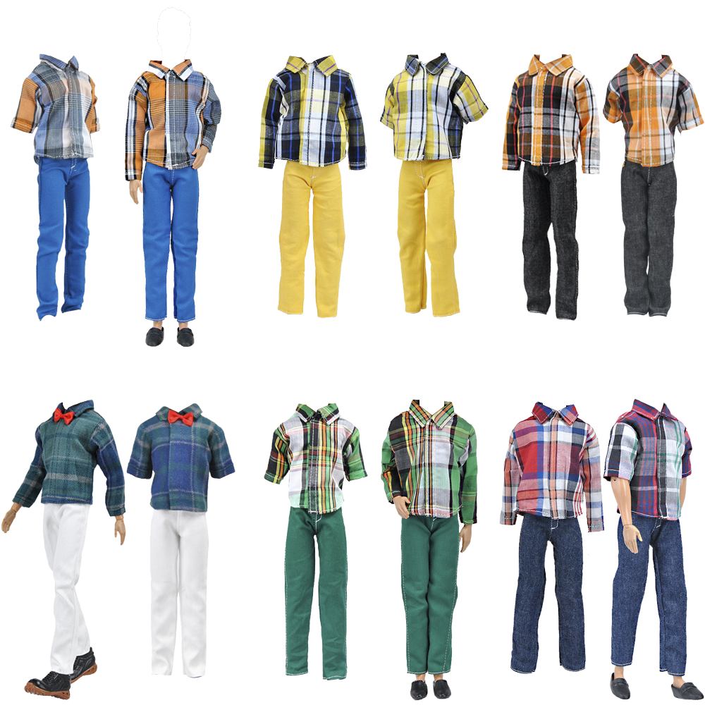 Fashion 1/6 Ken Doll Denim Jumpsuit + T-Shirt Casual Wear 11.5 Men Doll  Clothes