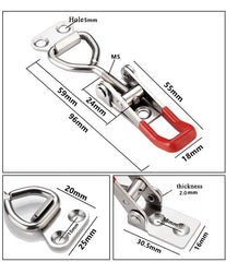 E-TING 6-Pack 4001 330Lbs Holding Capacity Adjustable Toggle Latch Clamp Smoker Latch Clamps 150Kg Quick Release Pull Latch Toggle Clamp for Various Tool Box - E-TING
