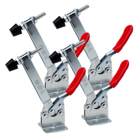 E-TING 4Pcs Hand Tool Toggle Clamp 201B-Upgrade Horizontal Clamp Antislip Quick Release Tool (Longer Toggle Clamp) - E-TING