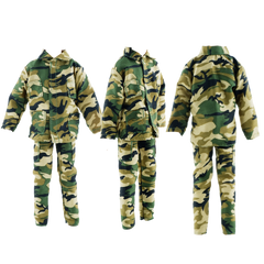 E-TING 10-Item Fantastic Pack = 5 Sets Fashion Casual Wear Clothes Outfit with 5 Pair Shoes for Boy Doll Random Style (Casual Wear Clothes + Military Uniform) - E-TING