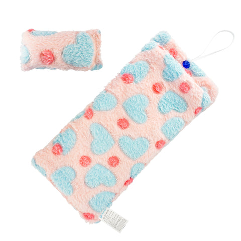 E-TING Handmade Fluff Sleeping Bag for Girl Doll Bedroom Accessories (Pink Heart) - E-TING