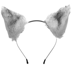 E-TING Cat Fox Fur Ears Hair Clip with Headband Hairband Anime Party Costume Cosplay Accessories (Cute Fox) - E-TING