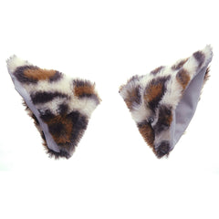 E-TING Cat Fox Fur Ears Hair Clip with Headband Hairband Anime Party Costume Cosplay Accessories (Cute Leopard) - E-TING