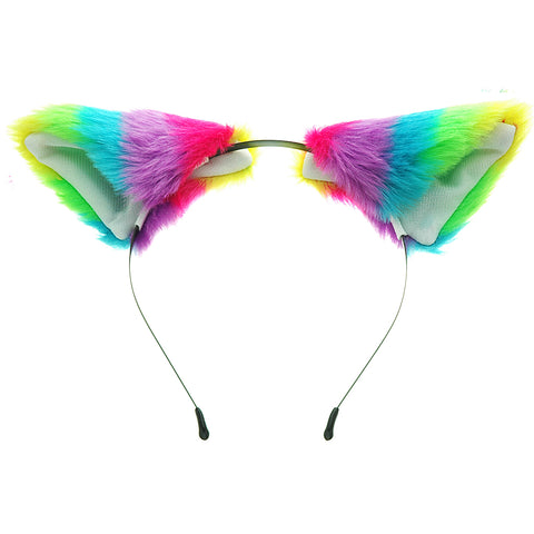 E-TING Cat Fox Long Fur Ears Anime Cosplay Headband Hairband Halloween Cosplay Party Costume - E-TING