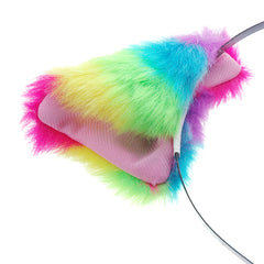 E-TING Cat Fox Long Fur Ears Anime Cosplay Headband Hairband Halloween Cosplay Party Costume - E-TING