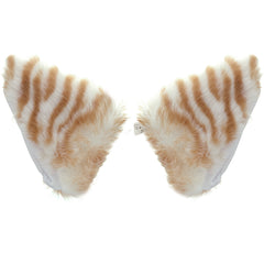E-TING Cat Fox Fur Ears Hair Clip with Headband Hairband Anime Party Costume Cosplay Accessories (Cute Tiger) - E-TING
