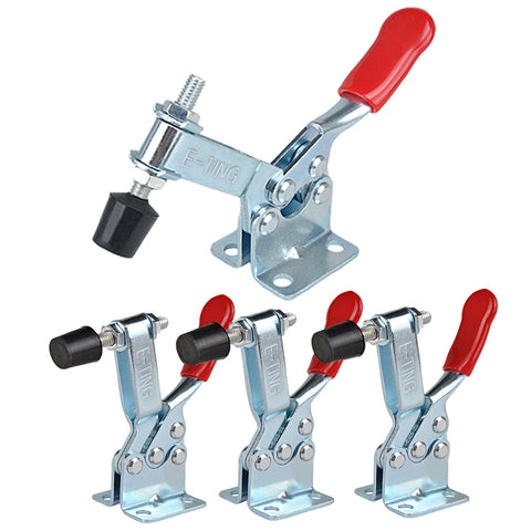 E-TING 4Pcs Hand Tool Toggle Clamp 201B Antislip Red Horizontal Clamp 201-B Quick Release Tool - E-TING