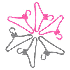 E-TING 60 Pcs Plastic Mixed Little Hangers for 11.5-12 inch Girl Doll Dress Clothes Gown Doll Clothes Accessories - E-TING