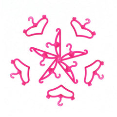 E-TING 50 PCS Pink Plastic Little Hangers for Girl Doll Dress Clothes Gown Doll Clothes Accessories - E-TING