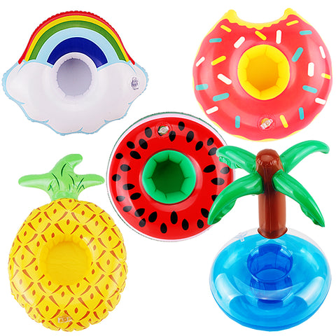 E-TING Swim Ring Summer Fun Swimming Pool Float Raft Lilo Lifebuoy for Girl Dolls，Pool Party and Kids Bath Toys Inflatable Drink Holders - E-TING