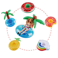 E-TING Swim Ring Summer Fun Swimming Pool Float Raft Lilo Lifebuoy for Girl Dolls，Pool Party and Kids Bath Toys Inflatable Drink Holders - E-TING