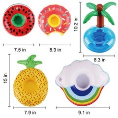 E-TING Swim Ring Summer Fun Swimming Pool Float Raft Lilo Lifebuoy for Girl Dolls，Pool Party and Kids Bath Toys Inflatable Drink Holders - E-TING