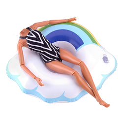 E-TING Fashionistas 11PCS Doll Clothing Pack, 3 Sets 11.5" Girl Dolls Swimsuits with 5 Pairs Shoes and 3-Pieces Cute Swimming Pool Float Raft Lilo Lifebuoy Random Style - E-TING