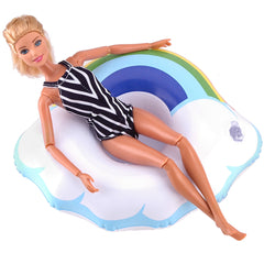 E-TING Swim Ring Summer Fun Swimming Pool Float Raft Lilo Lifebuoy for Girl Dolls，Pool Party and Kids Bath Toys Inflatable Drink Holders - E-TING