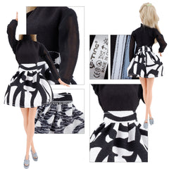 E-TING Handmade Doll Clothes Short Skirt Jumpsuits Office Style Wears Dress for Girl Dolls (3 Sets) - E-TING